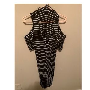 Striped off shoulder dress